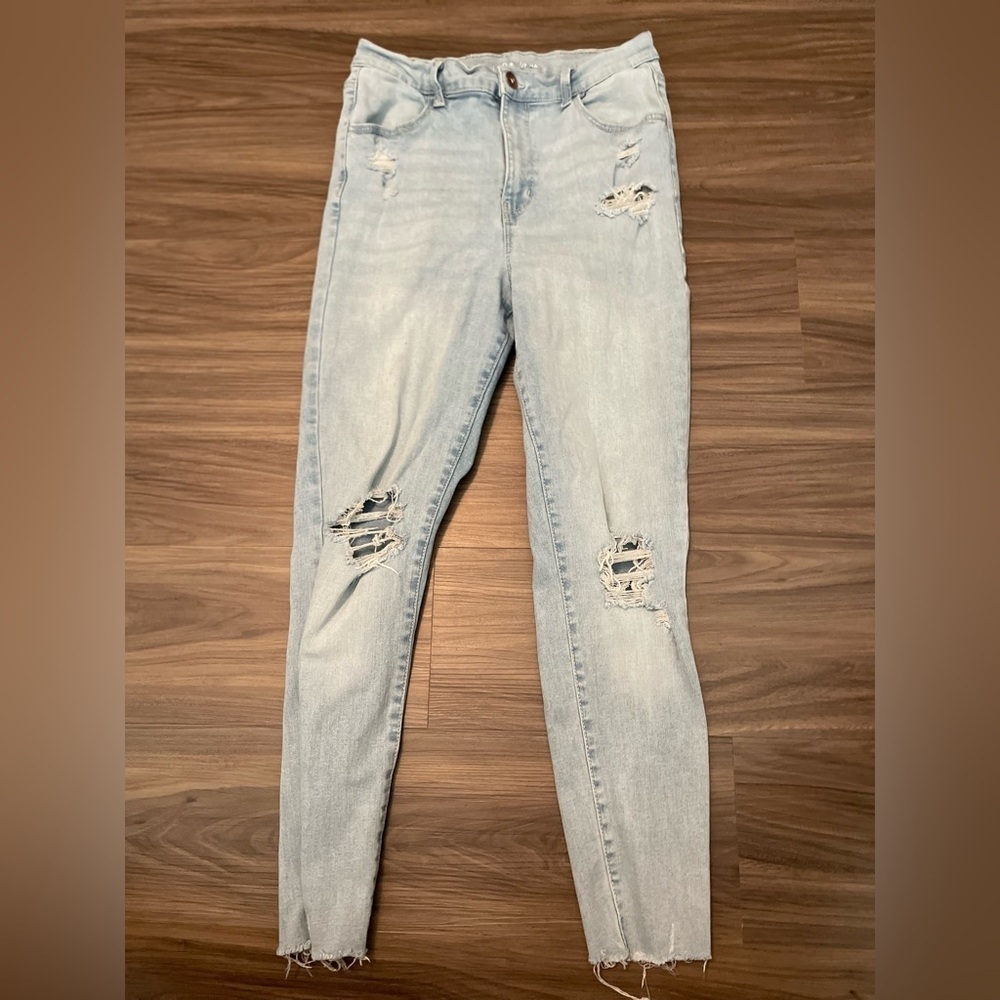 No Boundaries Light Wash Distressed Skinny Jeans size 15